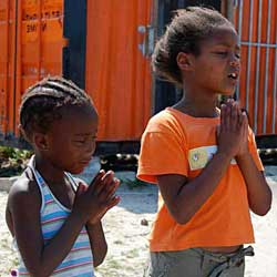 Praying kids in Africa